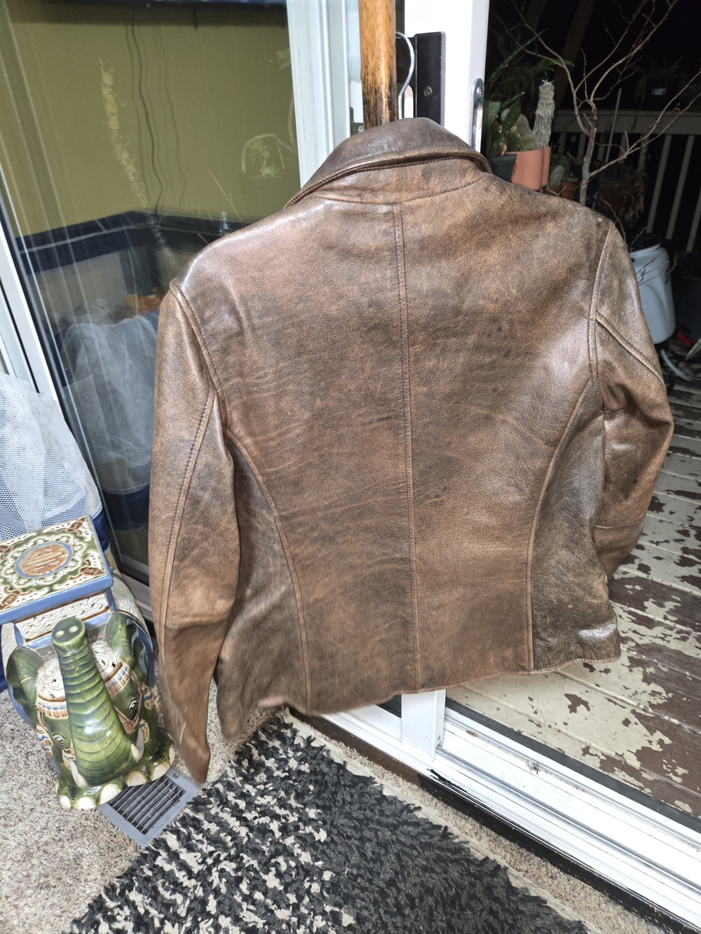 Classic Brown Leather Jacket - Women
